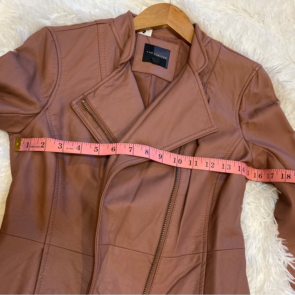 😃Host Pick 🎉 NWT The Limited Faux Leather Mauve Moto Jacket, Size XS - Picture 8 of 11